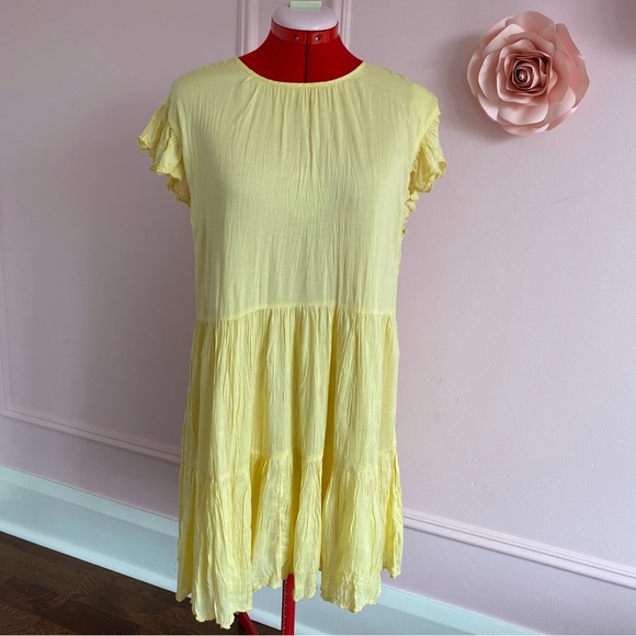 Wilfred Tiered Babydoll Sidonie Dress, Buttercup Yellow, Mini, Summer, Women's S - Picture 4 of 12